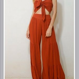 La Bikineria Gypsy Trousers and Jasmine Top in Black Size Small